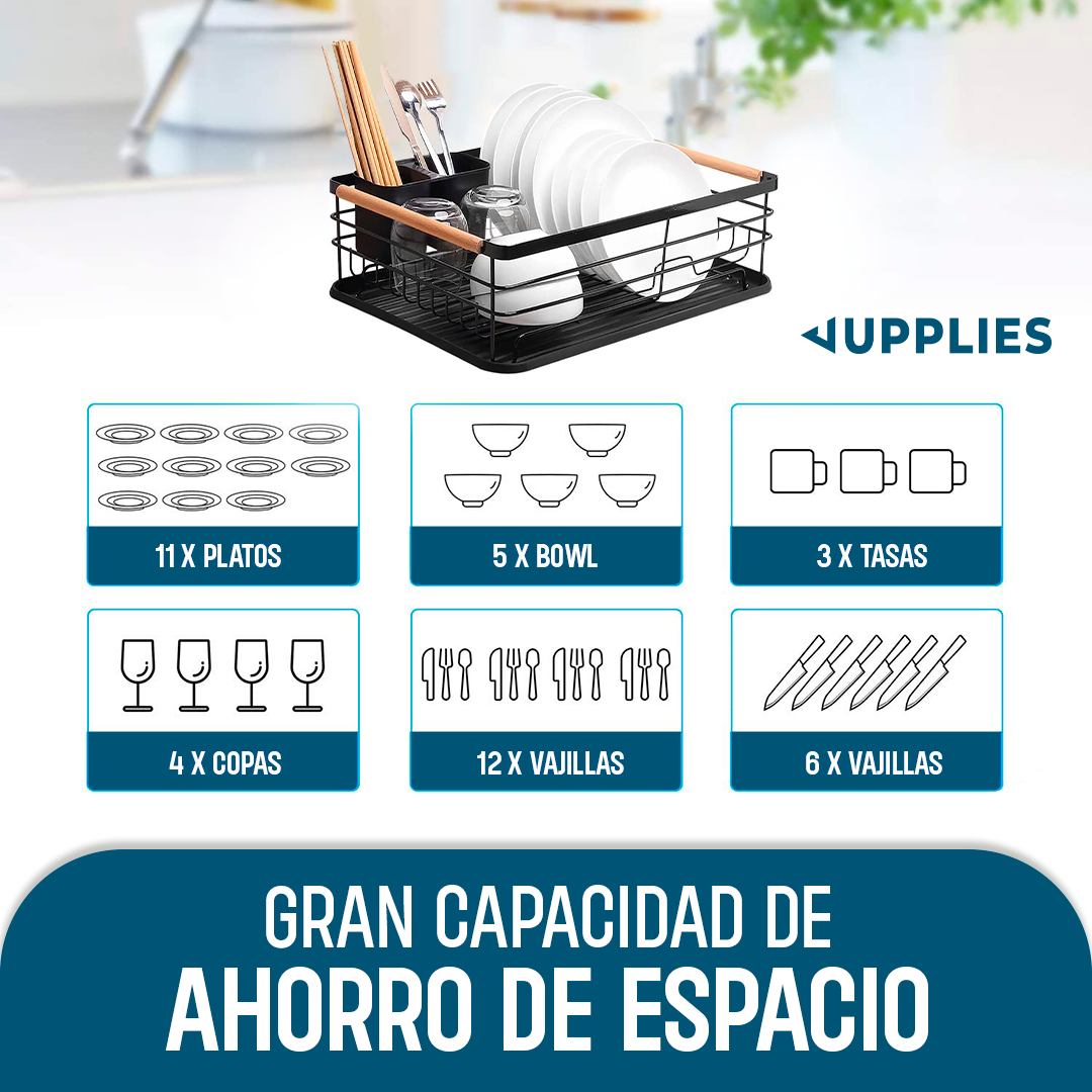 Escurreplatos con Toques en Madera