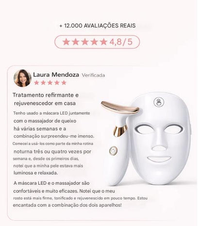 ✨ Kit Facial: Massajador de Pescoço + Máscara LED ✨