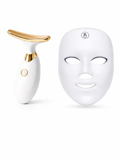 ✨ Kit Facial: Massajador de Pescoço + Máscara LED ✨