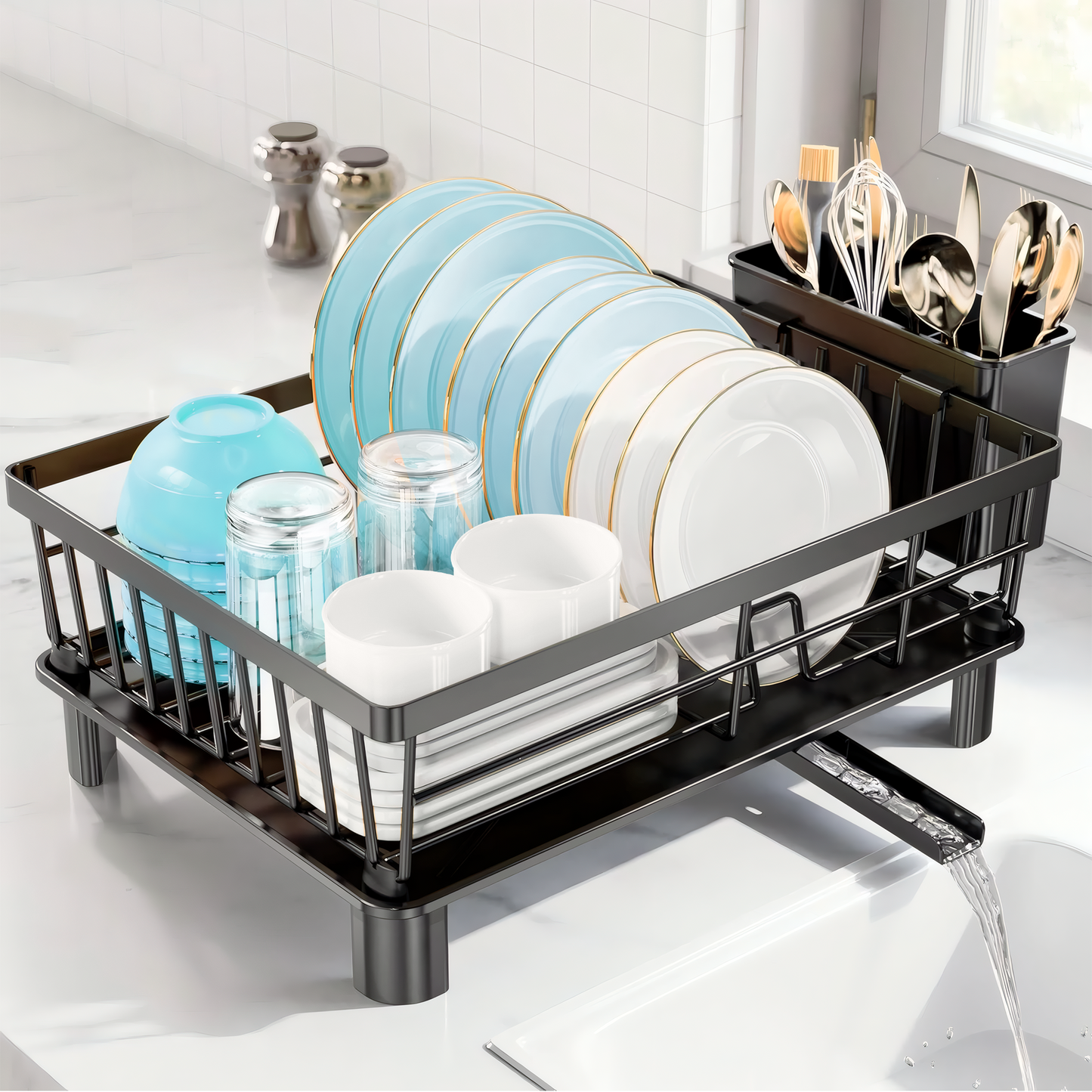 Escurreplatos Jupplies - Negro/Blanco