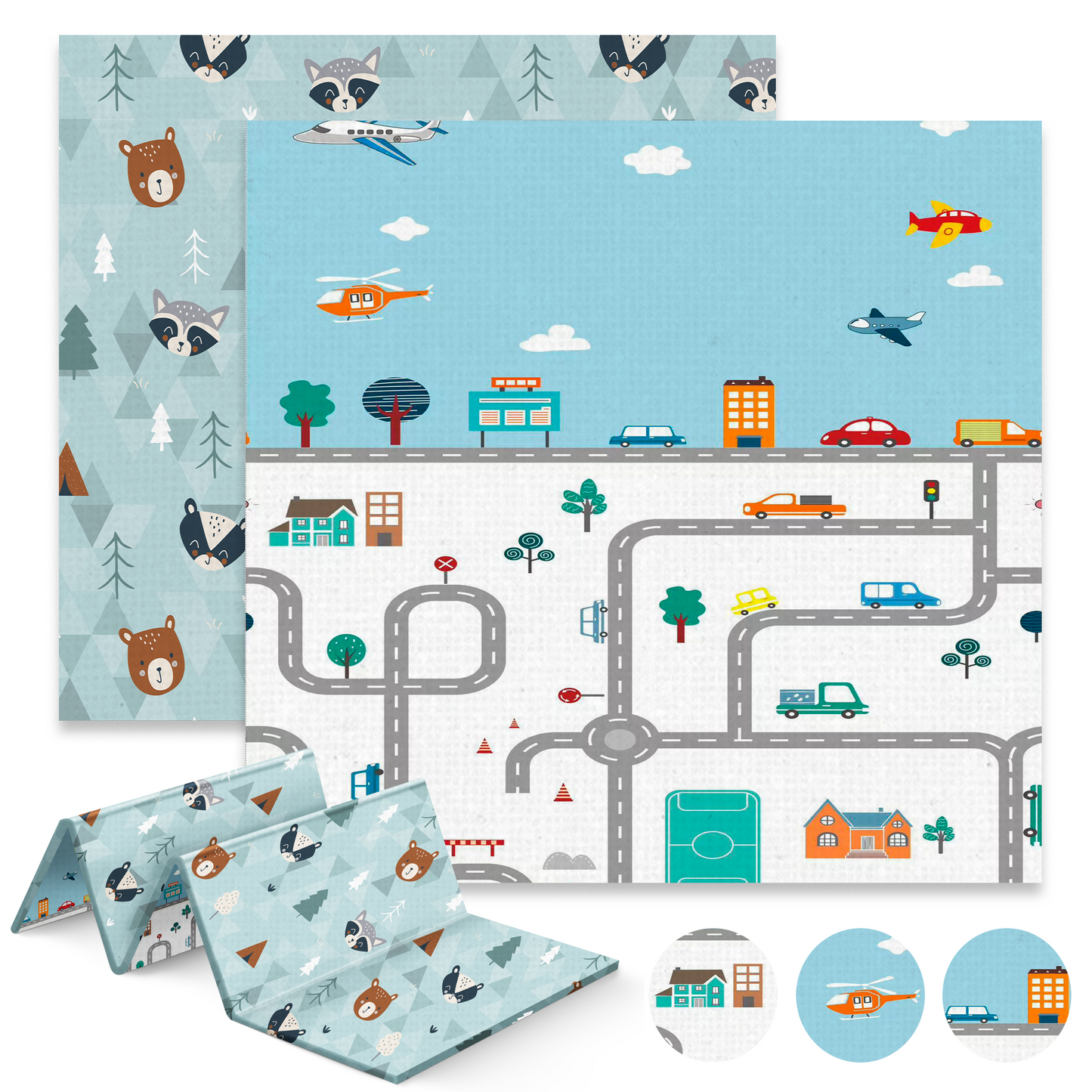 Alfombra Bebe Acolchada Plegable (200x180cm y 1cm Grosor) - Jupplies